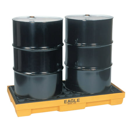 Eagle MFG 2 Drum Modular Platform, Spill Containment Pallets, Yellow