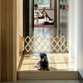 thumbnail image 2 of HLONKPortable Wooden Pet Gate Foldable Expandable Safety Fence Pet Isolation Door for Dogs/Cats Indoor Barrier with Lockable Gate Pressure-Mounted Design Adjustable Width up to 43.3 inche, 2 of 6