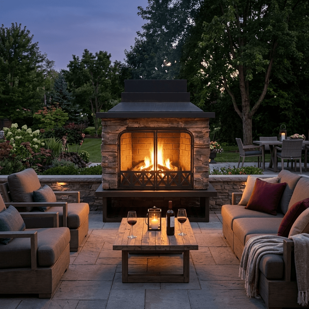 Sunjoy, Outdoor 48 in. Steel Wood Burning Fireplace, Model RRK150