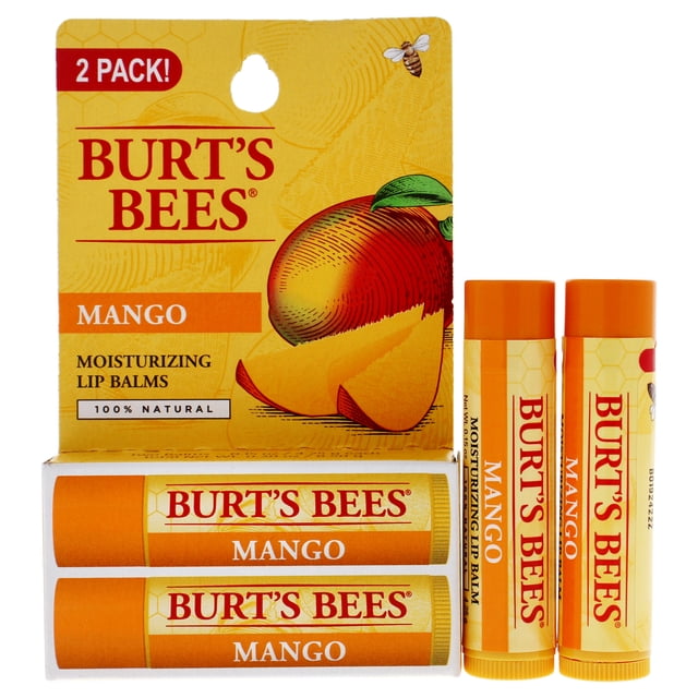 Paquete doble de bálsamo labial hidratante de mango Burt's Bees Mango Moisturizing Lip Balm Twin Pack Bálsamo labial Unisex 2 x 0.15 oz