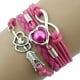 thumbnail image 1 of Pulseras para mujer, regalos para mujer, pulsera de cuero antiguo de la amistad con corazón y perla, pulseras atractivas para mujer, 1 of 1