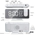 thumbnail image 5 of Réveil à Projection, Réveil LED Numérique avec Projection Radio Réveil 180° Horloge à Projection Miroir Double Réveil avec Répétition Gradateur Automatique Radio 32 FM, Blanc, 5 of 5