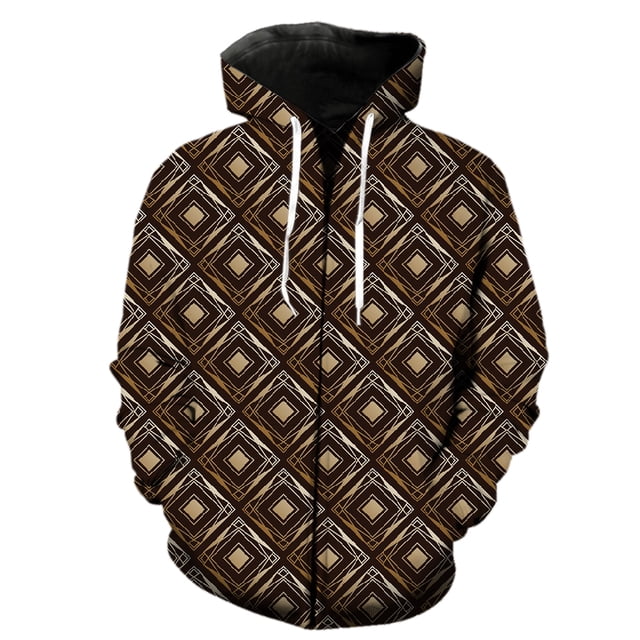 Sudadera con capucha y cremallera para hombre con estampado geométrico abstracto, estilo Harajuku para adolescentes, con estampado 3D, de manga larga, estilo hip hop, de gran tamaño.