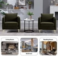 thumbnail image 7 of SZLIZCCC Modern Velvet Accent Chair, Single Sofa Chairs Armchair with Square Arm, Upholstered Accent Chairs for Living Room Green, 7 of 7