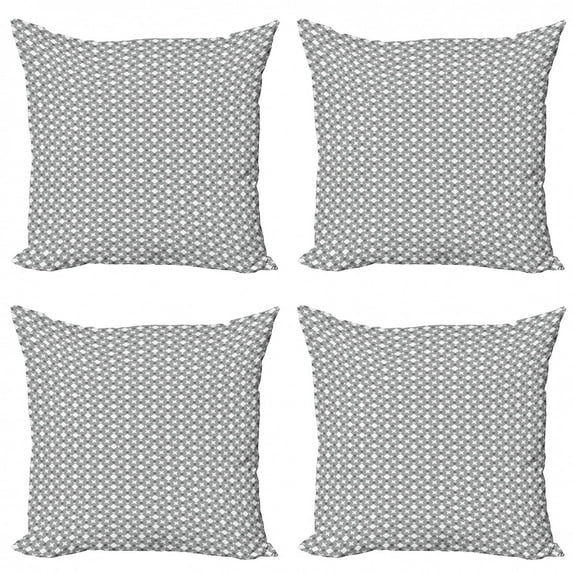 Ambesonne Black and White Throw Pillow Cover 4 Pack, Monochrome Line, 16", Black and White
