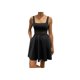 thumbnail image 1 of City Studio Vestido ajustado y acampanado con cuello cuadrado para mujer, Negro, 3, 1 of 1