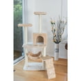 thumbnail image 3 of GleePet 57" real wood Cat Tree GP78570921 Beige W Ramp, 3 of 9