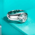 thumbnail image 3 of Silvago Jewel Bezel Set Round Cut 4.5 Ct VVS1/D Lab Created Diamond Men's Wedding Anniversary Ring - 14k White Gold Over Men's Diamond Ring - Men's Anniversary Ring - Wedding Gift for Men's, 3 of 9