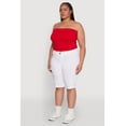 thumbnail image 3 of Womens Plus Size Trendy High Waisted Bermuda Shorts with Cargo Pockets, 3 of 5