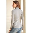 thumbnail image 4 of LAICAIW Hauts à Col Roulé pour Femmes Manches Longues Côtelés Légers Extensibles Chemises de Base, 4 of 6