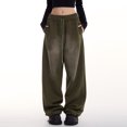 thumbnail image 2 of Pantalones deportivos retro americanos para mujer, primavera y otoño, cintura alta, pierna ancha, adelgazantes, pantalones rectos de otoño e invierno, pantalones deportivos casuales de diseño versátil, 2 of 6