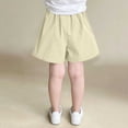 thumbnail image 6 of Amidoa Girls Shorts Toddler Casual Summer Soft Elastic Waist Solid Color With Pockets Shorts for Kids Khaki Size 8, 6 of 6