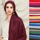 thumbnail image 2 of 2023 Nuevo pañuelo hijab de algodón modal, chal musulmán largo, turbante suave liso, pañuelo para la cabeza para mujer, diadema africana de 170 x 60 cm, 2 of 5