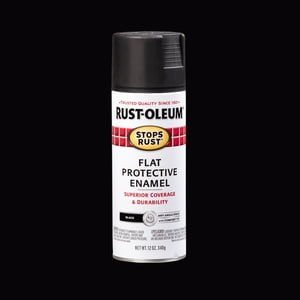Rust-Oleum Stops Rust Protective Enamel Spray Paint, 12 oz, Black, Flat