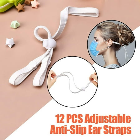 

BadyminCSL 12 Pcs Adjustable Ear Straps Anti-Slip Ear Loop Extension Straps Ear Hook Straps