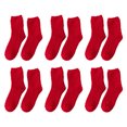 thumbnail image 1 of Destyer 6 Paires de Chaussettes Chaudes, Accessoires Ménagers Réutilisables, Style Japonais, Bas en Polaire, Rouge, 1 of 6
