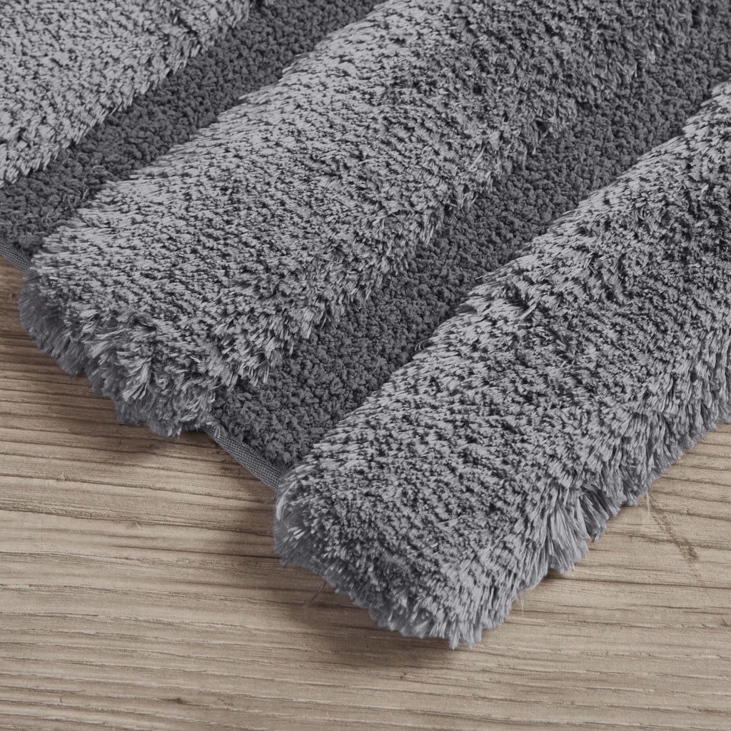 MAYEERTY Shag Bath Rug, Non Slip Bath Mat for Bathroom, 21"x34", Grey, Machine Wash