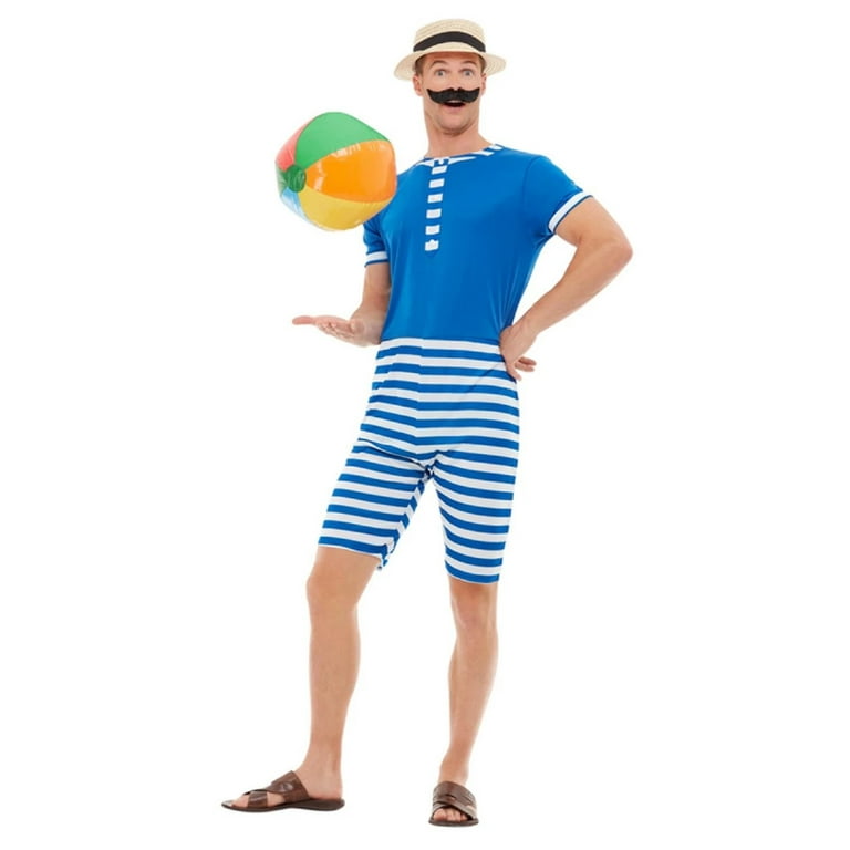 20s Bathing Suit Costume Adult Blue White 20s Bathing Suit Costume Adult Blue White