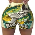 thumbnail image 2 of Lsque Bass Fish and Water Pattern High Waisted Biker Shorts for Women-Tummy Control Fitness Athletic Workout Running Yoga Gym Shorts,Moisture-Wicking-Large, 2 of 8