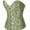 Green, variant on Waist Cincher for Women's Vintage Corset Bodice Backless Boned Floral Print Bustier Lace Up Back Corset Bodyshaper Tops