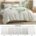 thumbnail image 4 of Soft Waffle Comforter Set Queen Size- Comfy Breathable Waffle Weave Comforter with 2 Pillow Shams, 3 Pieces No Snagging Lightweight Bedding Set for All Season, Cream, 4 of 6