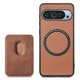 thumbnail image 4 of For Google Pixel 9 / Pixel 9 Pro Case Carbon Fiber Leather Back Cover with Detachable Card Bag - Gre, 4 of 5