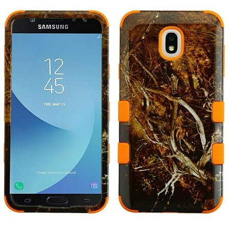 - Samsung Galaxy J7 (2018), J737, J7 V 2nd Gen, J7 Refine Phone Case Tuff Hybrid Shockproof Impact Rubber Dual Layer Hard Soft Protective Hard Case Cover Vine Orange Phone Case