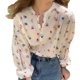 thumbnail image 3 of Camisa de flores de manga larga Ticfox blusa fina holgada M, 3 of 12