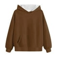 thumbnail image 4 of Sweatshirts for Teen Girls Sayings Boys Girls Sweatshirts Hoodies Solid Color Tops Long Sleeve Outfits Pullover with Pocket Outwear Clothes, 4 of 5