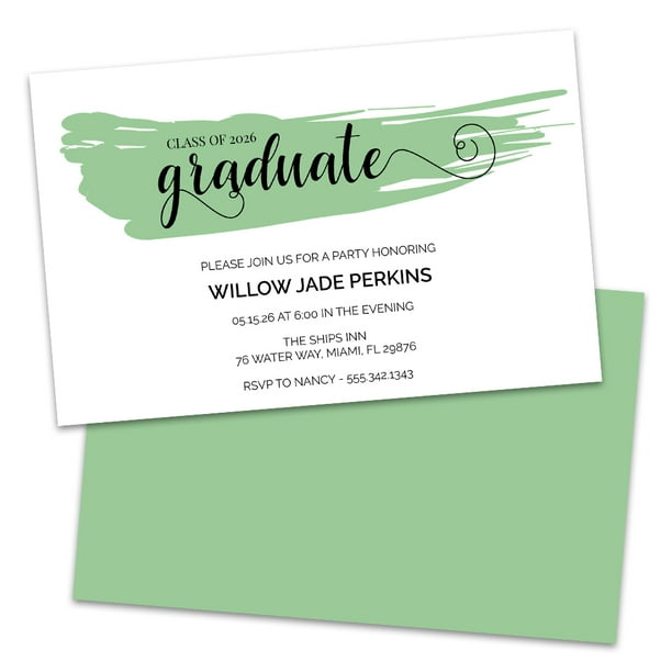 Personalized Paint Stripe Graduation Party Invitation Walmart Com Walmart Com