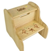 Monkey Boy Natural Wood Two Step Stool