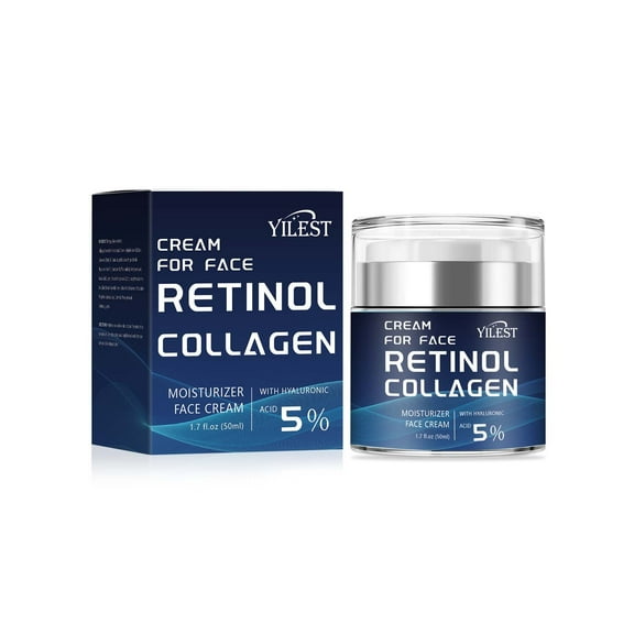 FSTDelivery Retinol Collagen Moisturizer Face Cream for Women Men, Day & Night Anti-Aging Skin Care with Hyaluronic Acid 5%, Collagen Cream for Face Reduces Wrinkles, Dryness, 1.7 Fl Oz