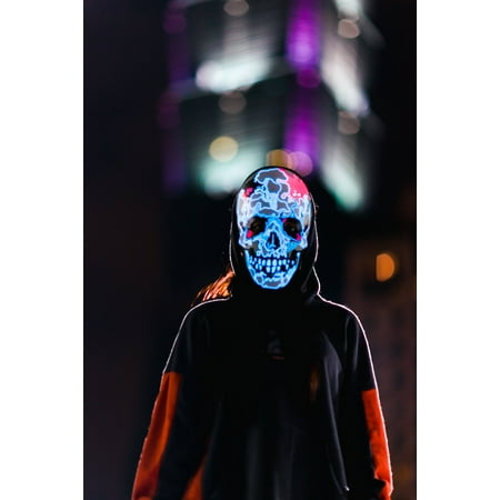 BEATSYNC Sound Responsive Lighted Skull Mask