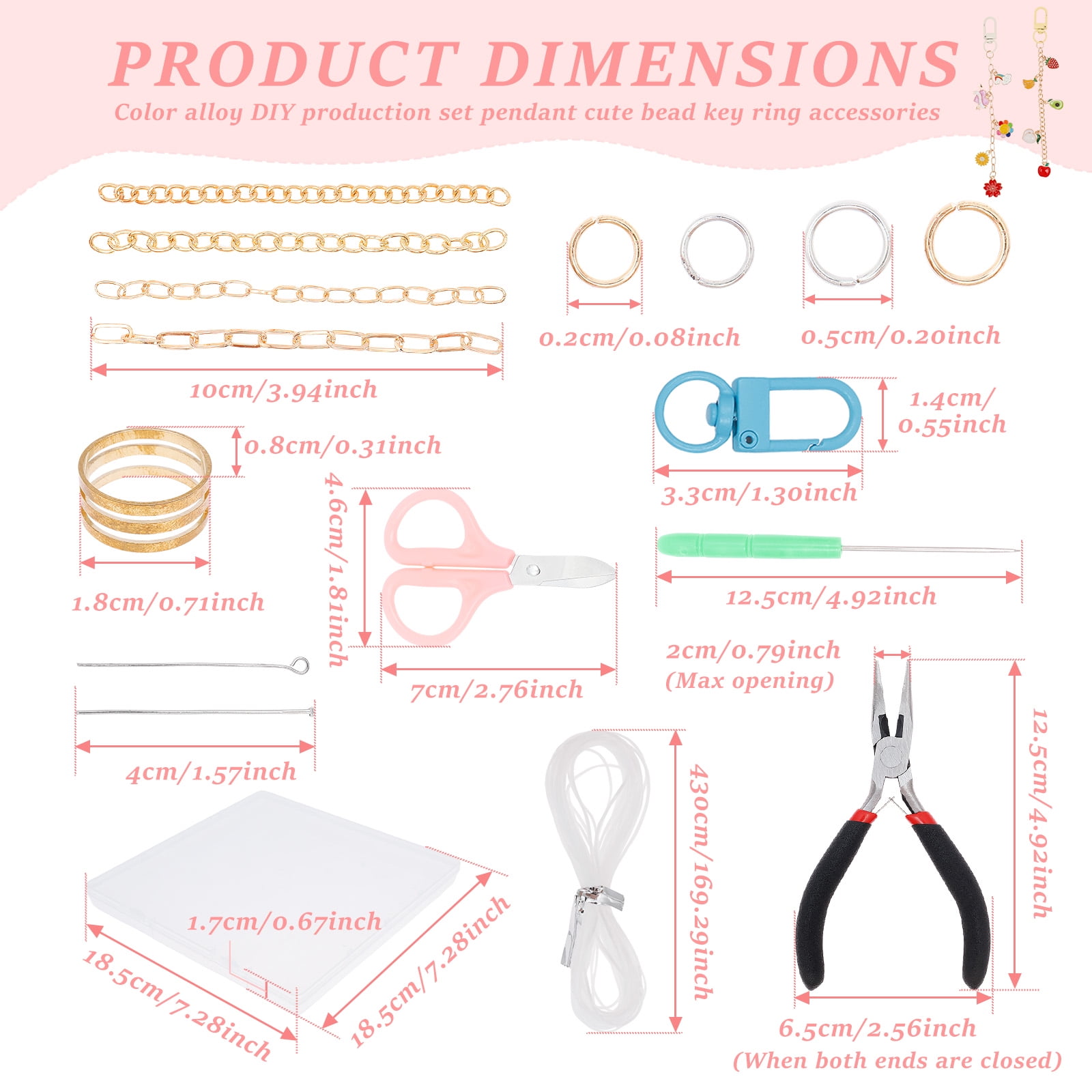 Threns Unique Keychain Making Kit Versatile Effortless Assembly DIY Bag Charm Kit for Beginners and Advanced Crafters