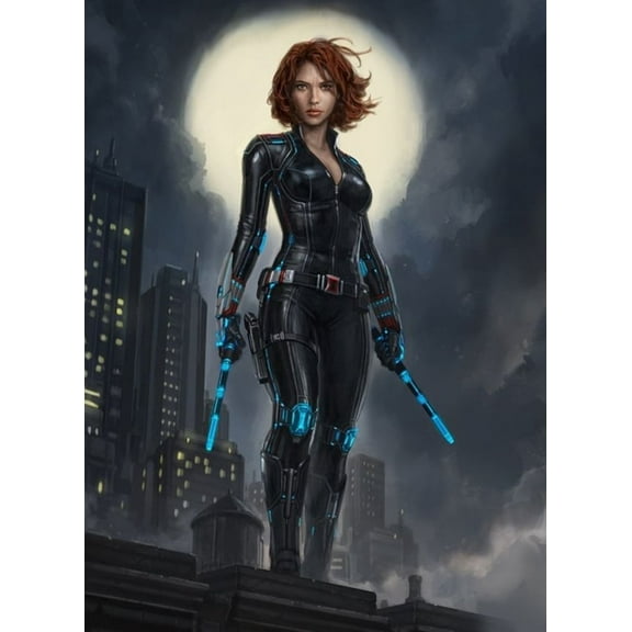 Black Widow  Diamond Painting Kits for Adults, DIY 5D Round Full Drill Art Perfect for Relaxation Wall Decor crafts, holiday Home Wall Art Decoration 11.81x15.57inch