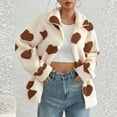 thumbnail image 2 of Cozy Oversized Heart Print Zipper Cardigan for Fall and Winter - Long Sleeve Soft Jacket for Women, 2 of 6
