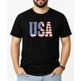 thumbnail image 2 of Distressed USA Flag Shirt for Women, Men, Youth and Toddler Boys and Girls Matching 4th of July Tee Black Shirt Adult 2XL, 2 of 4