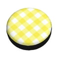 thumbnail image 3 of XMXY Gingham Yellow Background Spare Tire Cover，Universal Waterproof Cover for Jeep RV Tire Wheel Protection 16 inch, 3 of 8