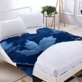 thumbnail image 3 of Durable Soft & Warm Flannel Blanket - Cozy Leaf Pattern Design Perfect for Sofa Travel Bed & Chair - Winter Comfort Essential, 3 of 7