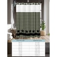 thumbnail image 6 of No Hook Cloth Fabric Shower Curtain with Snap in Liner, Sage Green Black Plaid Waterproof Shower Curtains Set with See Through Top Window, Vintage Star Buffalo Check Rustic Bath Curtains 72"x72", 6 of 6