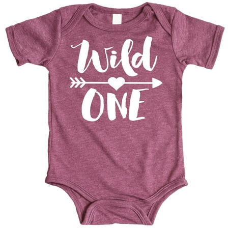 

Wild One 1st Birthday Bodysuit for Baby Girls First Birthday Outfit Vintage Burgundy Bodysuit 18 Months