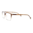 thumbnail image 3 of Stylish Classic Thin Plastic Rectangular Horn Rim Reading Glasses Brown +1.50, 3 of 4