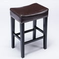 thumbnail image 4 of 2-Pcs Set Bar Stools, Counter Height 26" Backless Bar Stools, Brown, 4 of 7