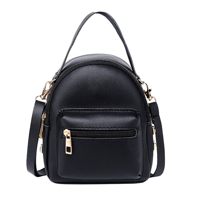 Mochila femenina Pu correas extraíbles correas para hombros ligeras y prácticas mini correas para mujeres pequeñas mochilas código libre negro