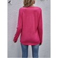 thumbnail image 5 of PULLIMORE Womens Casual Long Sleeve Tunic Tops V Neck T-Shirts Front Twist Knot Loose Blouses (XL, Rose Red), 5 of 6