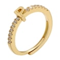 thumbnail image 2 of sunsanly Finger Ring Adjustable Opening 26 Alphabet Faux-diamond-set Geometric Inlay Sparkling Letter Band Ring Daily Wear, 2 of 8
