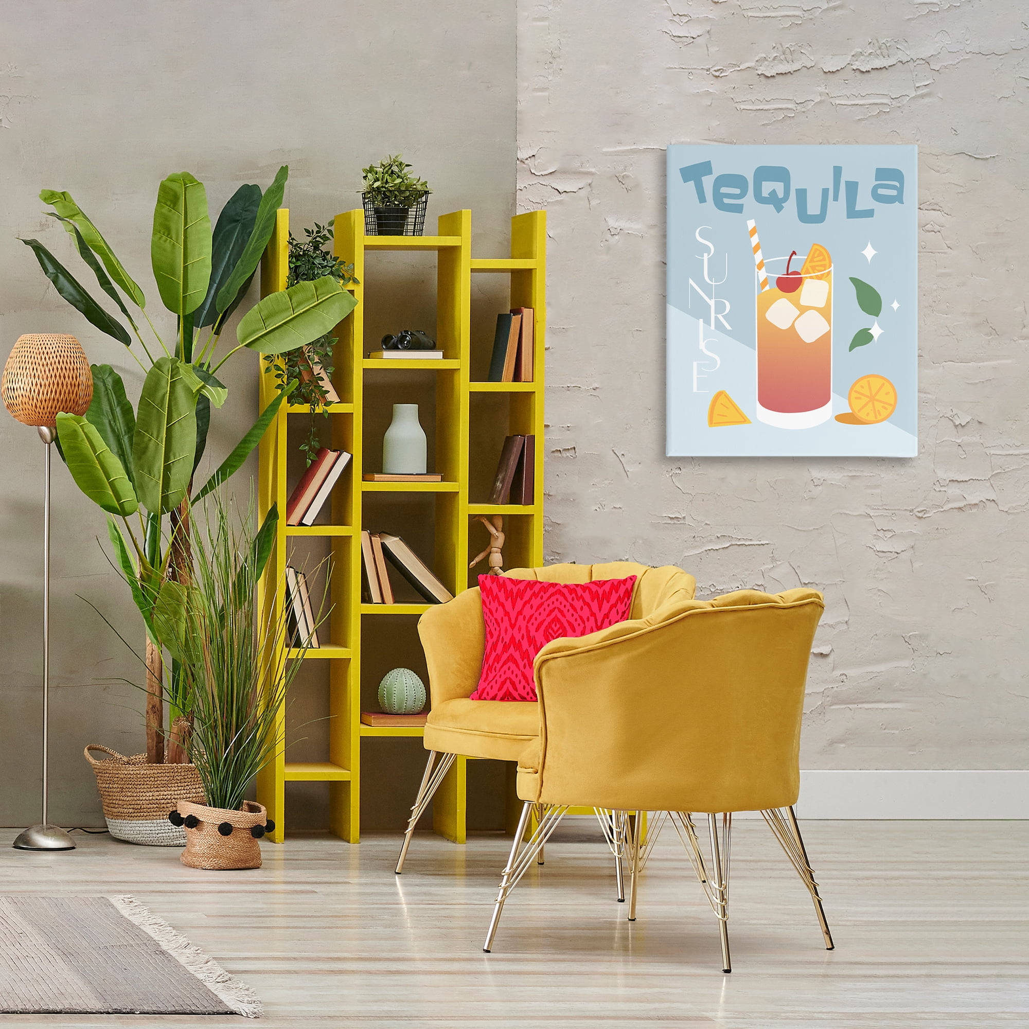 Stupell Industries Tequila Sunrise Typography Food & Beverage Painting Wrapped Canvas Art Print Wall Art, 24 x 30