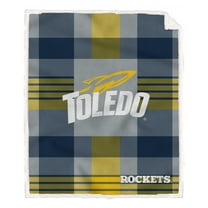 Pegasus Toledo Rockets 60- x 70- Plaid Steel Ultra Cozy Sherpa Blanket