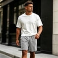 thumbnail image 5 of Mens Summer Striped Shorts Casual Drawstring Elastic Waist Quick Dry Lounge Shorts with Pocket Vacation Beach Clothes Black 3XL, 5 of 5