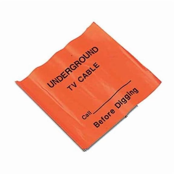 Presco Marking Flag,Orange,Cable TV,PVC,PK100 4521OBK3572-200